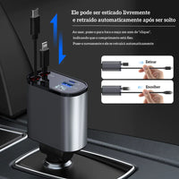 Carregador Usb Turbo Retrátil